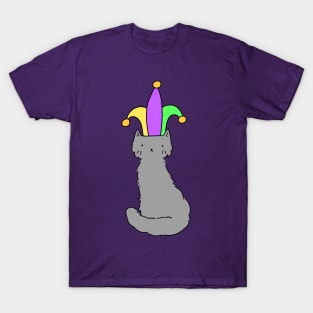 Jester Hat Blue Cat T-Shirt